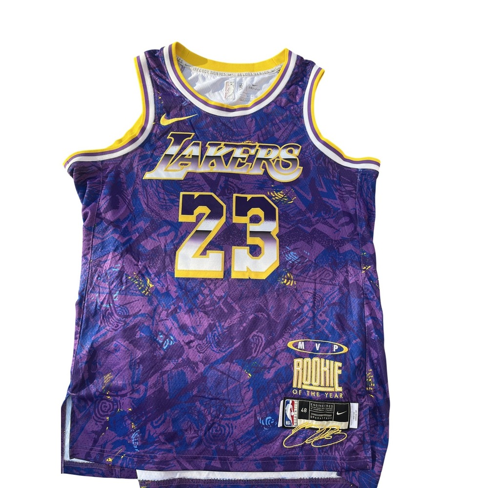 Los Angeles Lakers Jersey Mens Large Purple NBA Basketball LeBron James 23 Nike